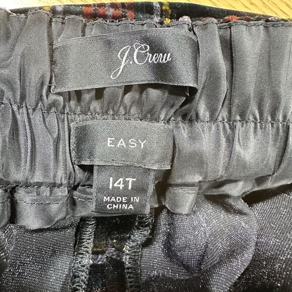 J.Crew Velvet Peyton Wide Leg Pants Womens 14T Tall Stewart Tartan Plaid Holiday - Picture 7 of 14